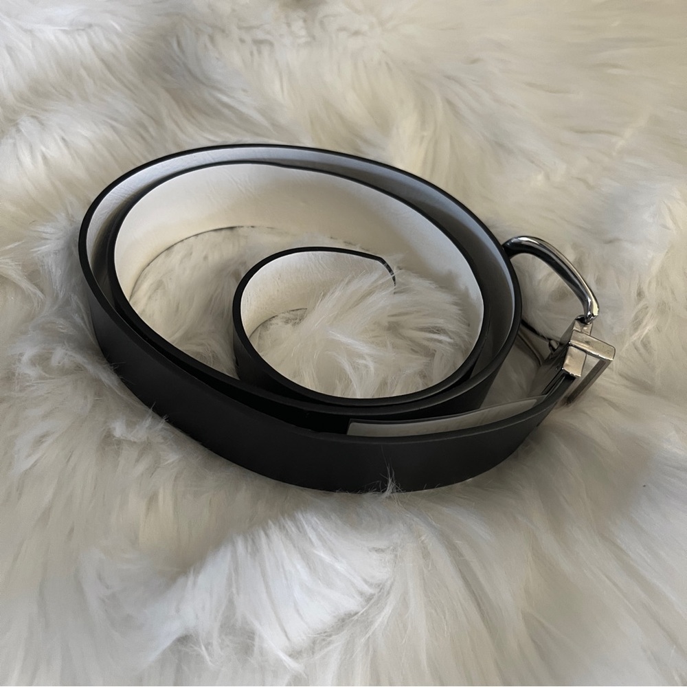 Torrid black faux leather belt with silver accent